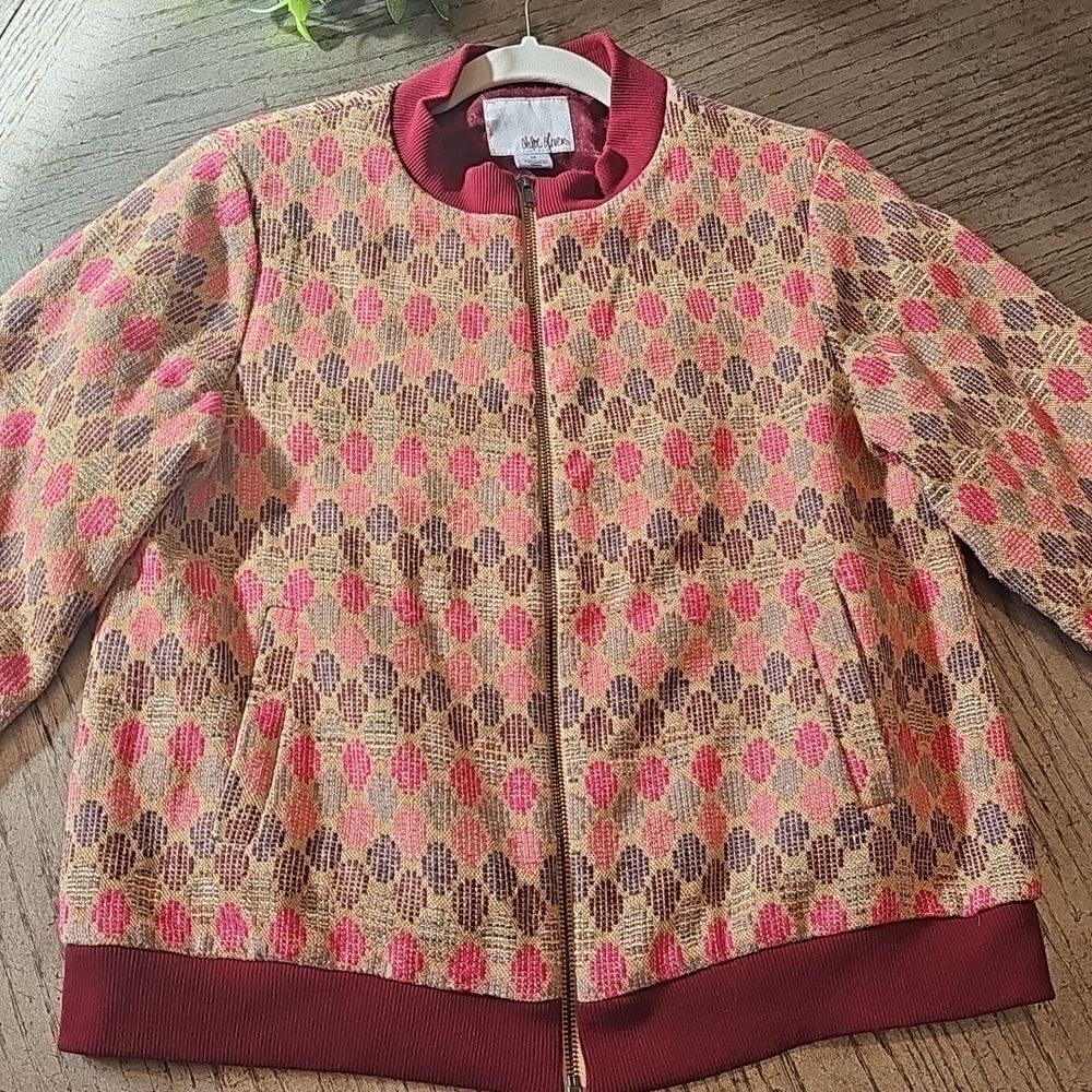 Chloe Oliver Anthropologie geo jacquard jacket size M excellent condition